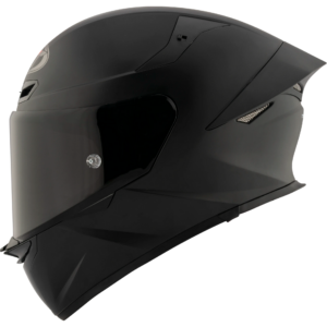 Vista lateral candidata del casco KYT TT-REVO Solid negro mate