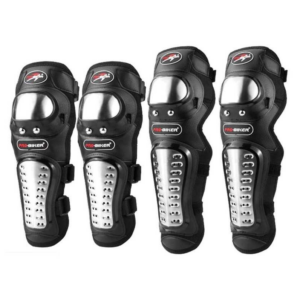 Kit de protectores ProBiker negro sobre fondo blanco, imagen candidata para rodilleras