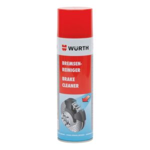 Aerosol rojo y blanco Würth Brake Cleaner sobre fondo blanco