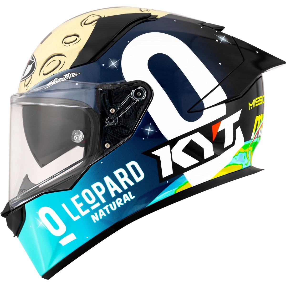 Vista lateral izquierda del casco KYT R2R Max Dennis Foggia Mugello 2022