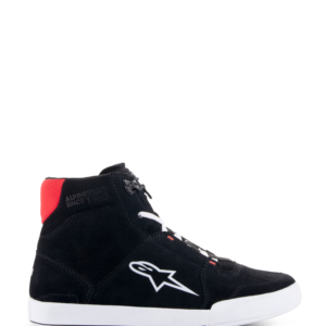 Alpinestars Chrome Shoes negro con detalles blancos y rojos y suela blanca