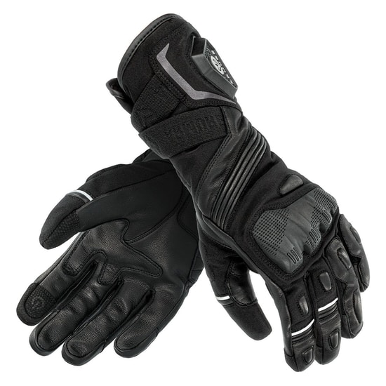 Guantes touring Armure Elwin Waterproof negros con protección de nudillos