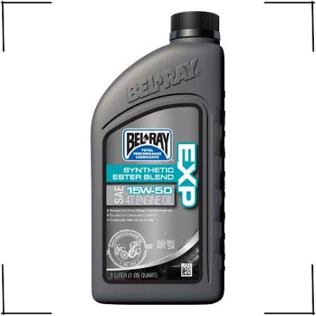 Botella individual Bel-Ray EXP Synthetic Ester Blend 4T 15W-50 de 1 litro