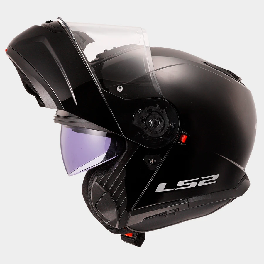 Casco modular LS2 Strobe II negro mate, vista trasera