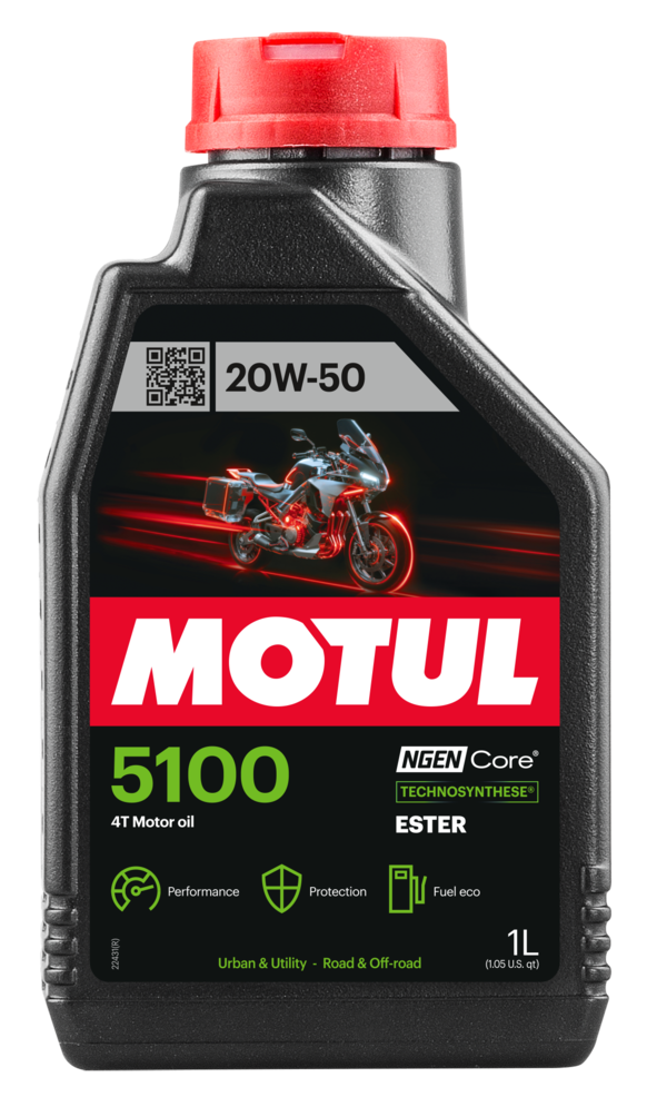 Botella Motul 5100 20W-50 4T de 1 litro